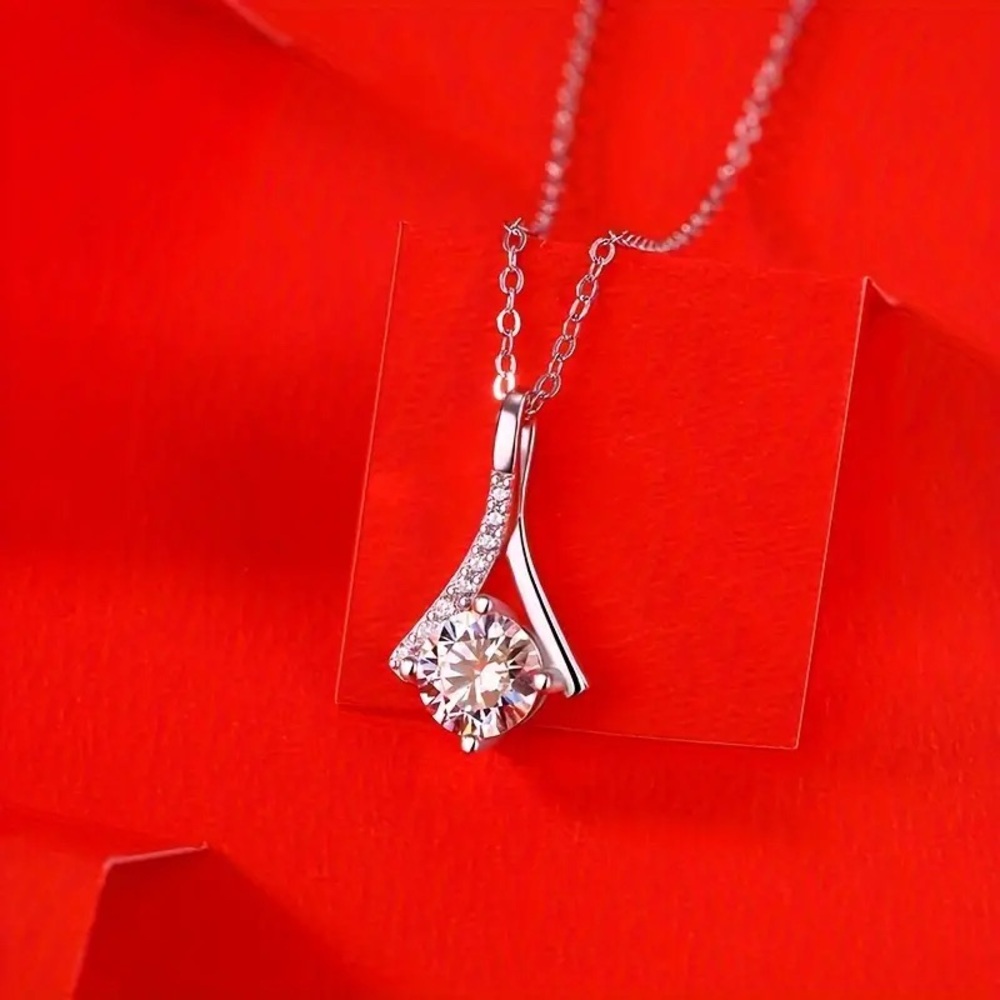 🔥CERTIFIED 1 CT DIAMOND NECKLACE LAB CREATED MOISSANITE DIAMOND